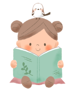 本を読んでいる女の子のイラスト